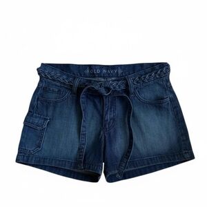 Old Navy Braided Belt Denim Cargo Shorts Size 4